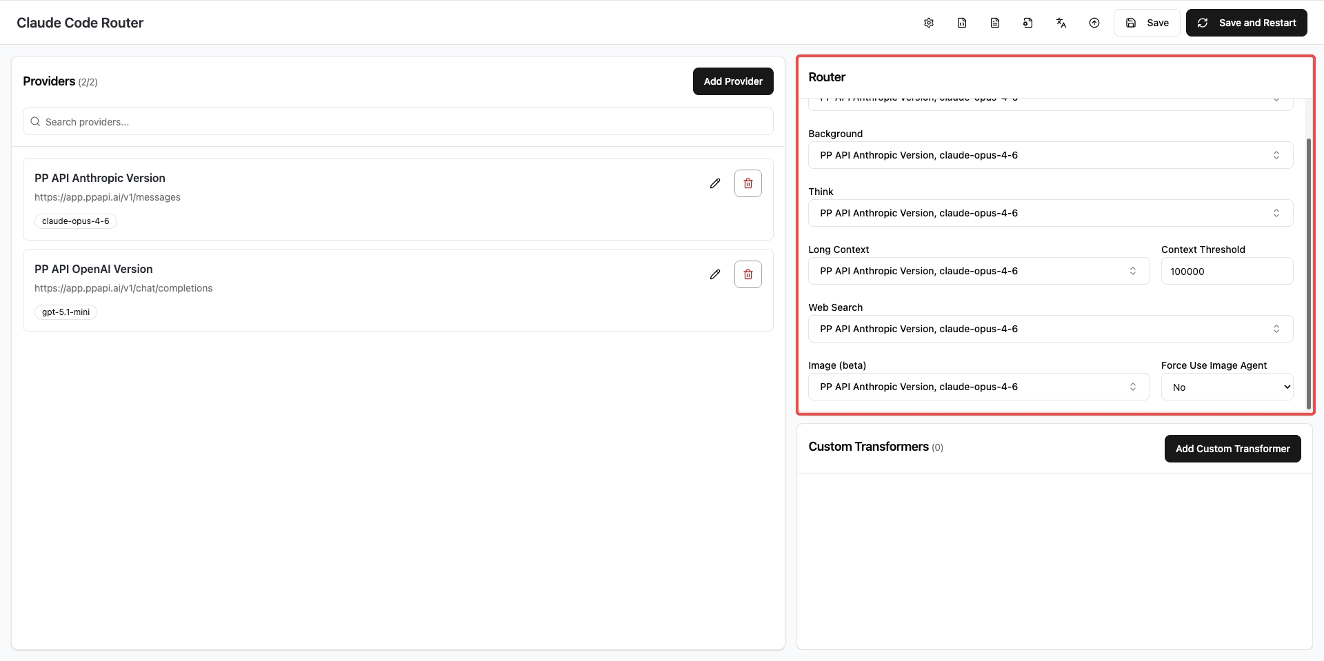 Claude Code Router — Router configuration