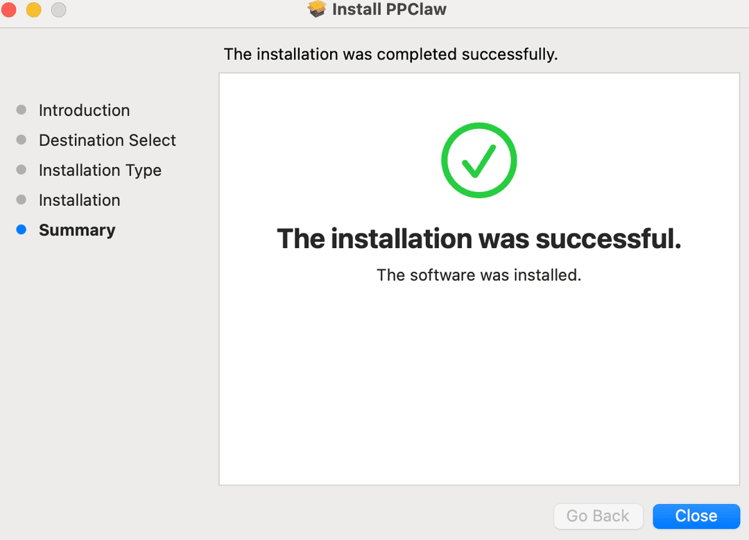 Installer step two